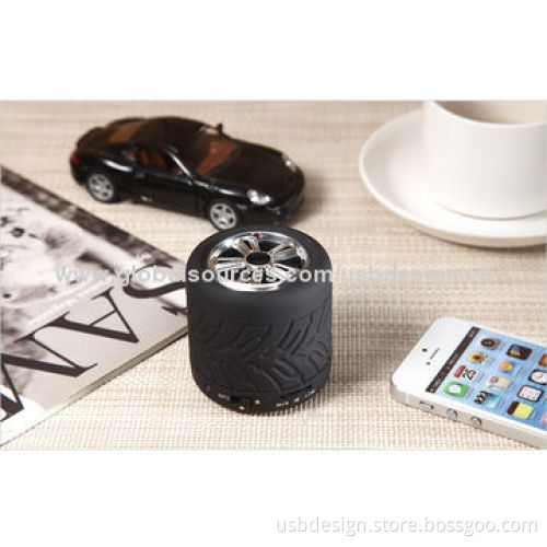 Round Tire Promotional Gift Speaker, 10 Meters Wireless Transmission